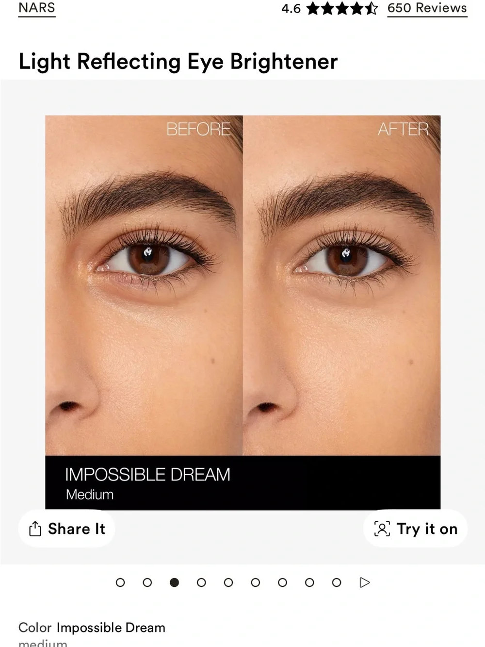 NARS eye brightener in impossible dream